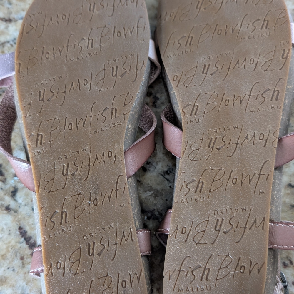 Blowfish Women's Strappy Sandals - Pink and Cream - Picture 2 of 6